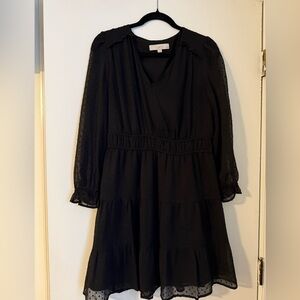LOFT Black Long Sleeve Dress